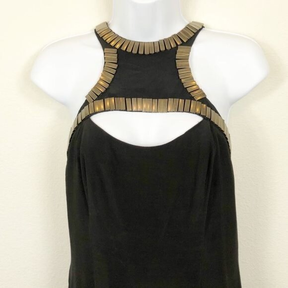 Seduce Black Shift Dress Backless Metallic Keyhole Sexy Designer NWT Size 6 - Picture 4 of 12